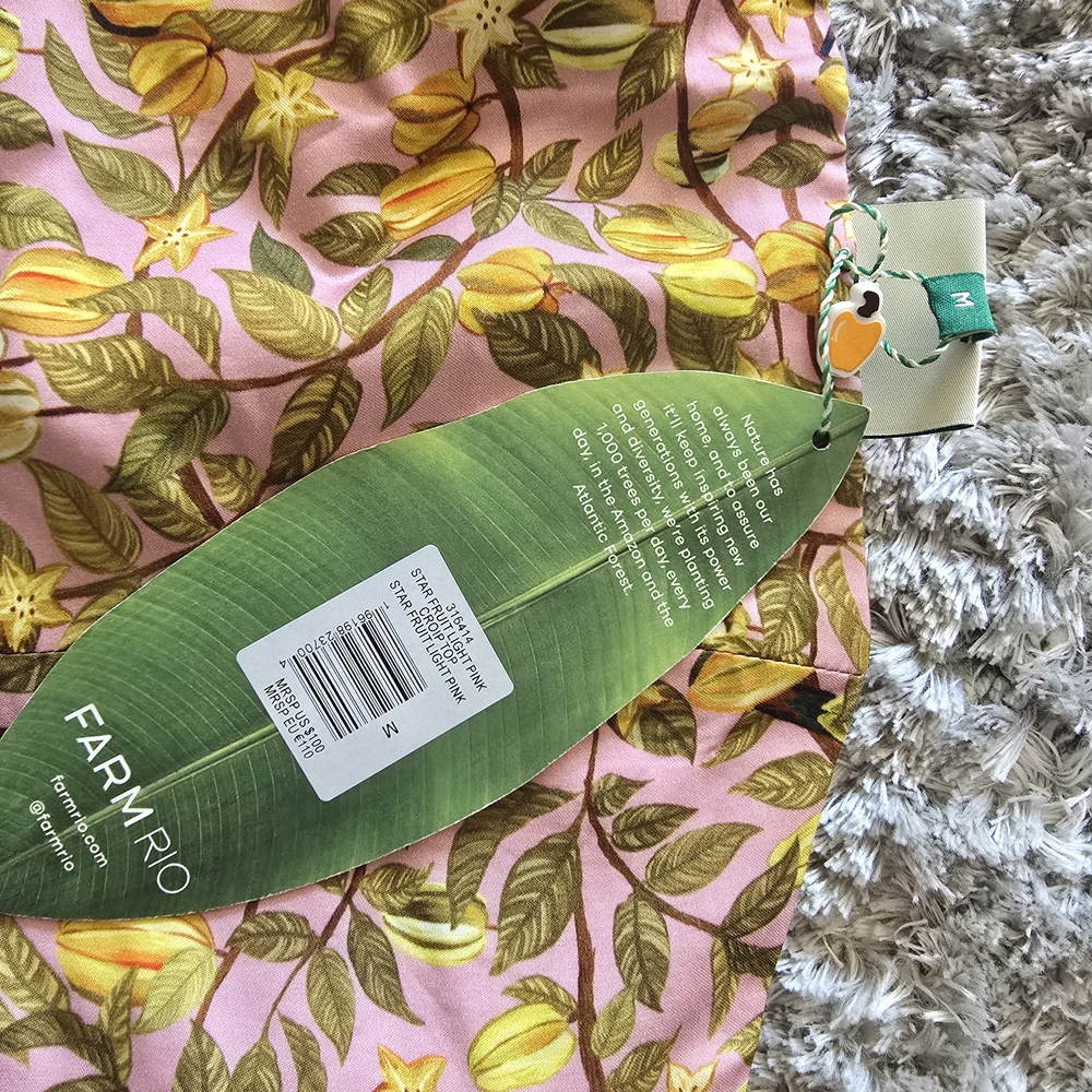 FARM Rio Yellow Floral Crop Top - Picture 5 of 8